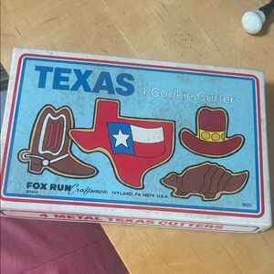 Vintage Texas Metal Cookie Cutter Set of 4